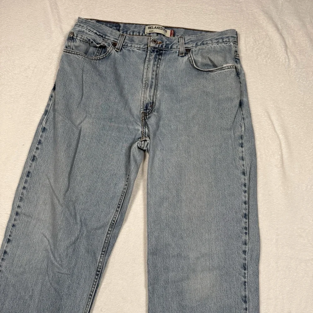 Levis 550 Jeans Mens 36x34(32) Blue Denim Faded Straight Leg Relaxed‎ Cotton